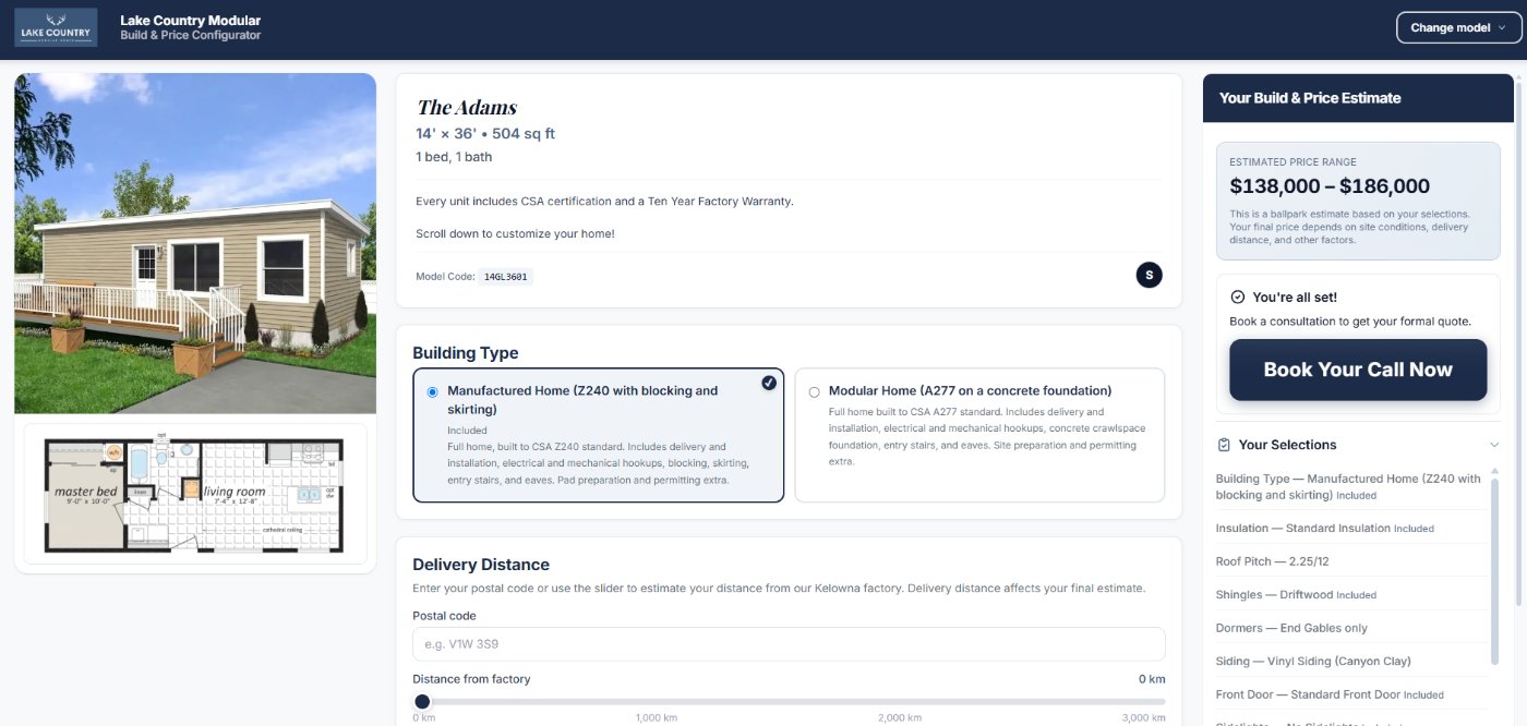 Build & Price configurator